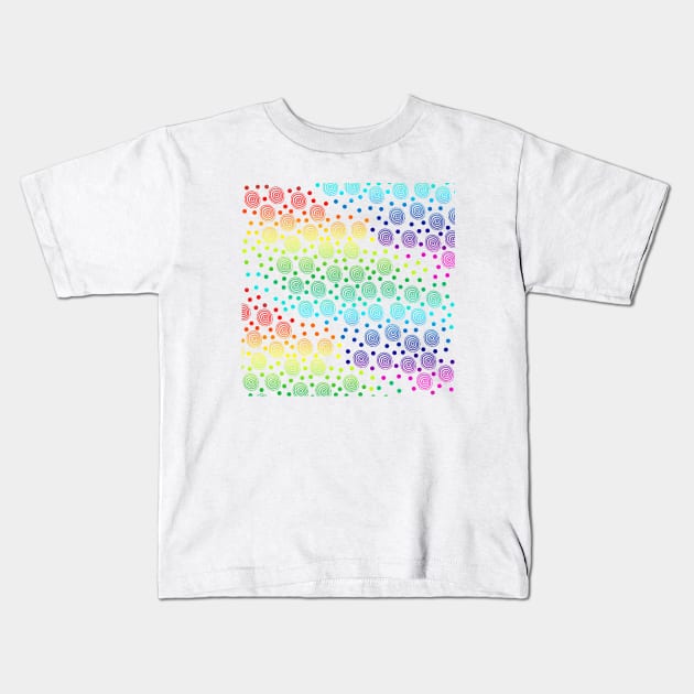 Rainbow Circles and Dots Kids T-Shirt by Whoopsidoodle